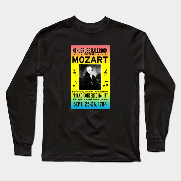 Mozart Concert Poster Long Sleeve T-Shirt by GloopTrekker Select